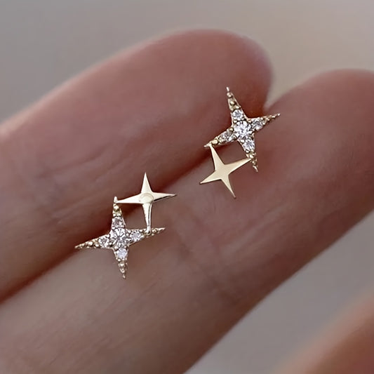 Double Star Stud Earrings