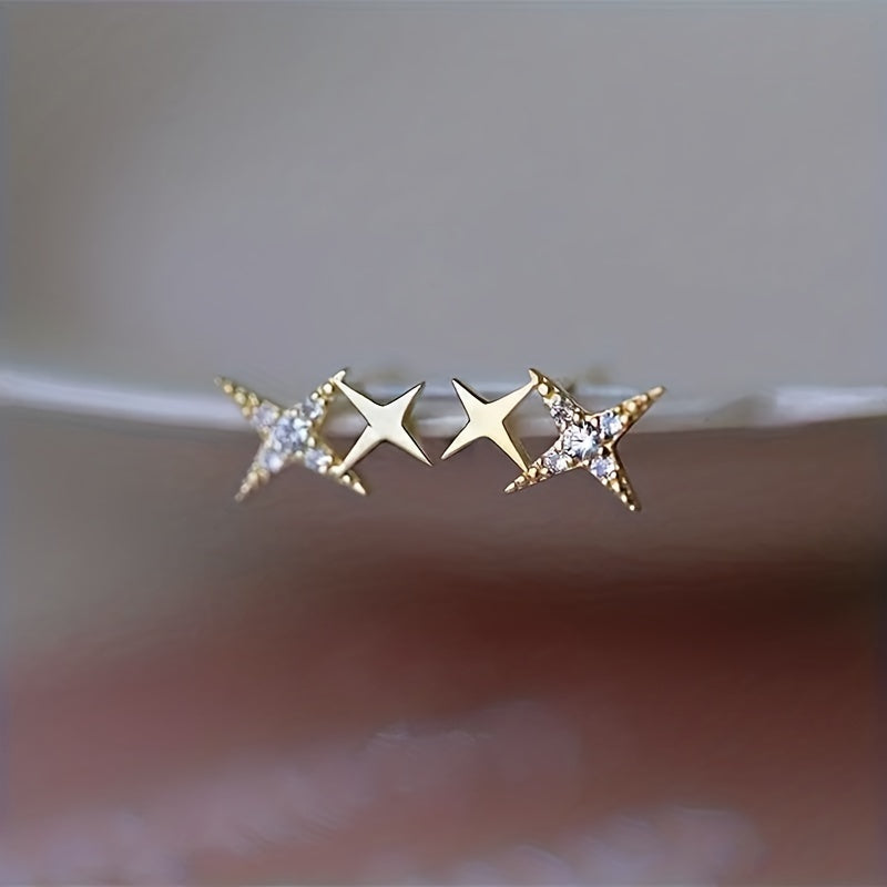 Double Star Stud Earrings